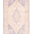 Vintage Niğde Turkish Area Rug 4x6 ft — Beige & Navy Medallion