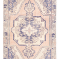 Vintage Nevşehir Turkish Area Rug 4x7 ft — Orange & Navy Medallion