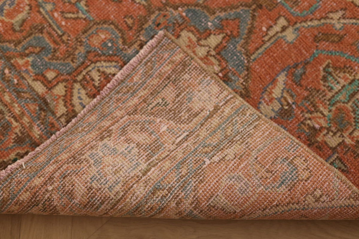 Vintage Southeastern Persian Style Runner Rug 2x10 ft — Red & Blue Floral