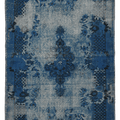 Vintage Manisa Turkish Area Rug 6x9 ft — Blue & Gray Overdyed (No. 47691)