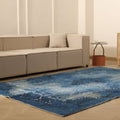 Vintage Manisa Turkish Area Rug 6x9 ft — Blue & Gray Overdyed (No. 47691)