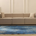 Vintage Manisa Turkish Area Rug 6x9 ft — Blue & Gray Overdyed (No. 47691)