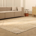 Vintage Manisa Turkish Area Rug 7x10 ft — Beige & Gray Floral