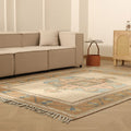 Vintage Niğde Turkish Area Rug 6x8 ft — Beige & Brown Geometric