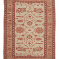 Vintage Muğla Turkish Area Rug 7x10 ft — Beige & Red Floral