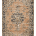 Vintage Isparta Turkish Area Rug 6x10 ft — Beige & Blue Floral (No. 47921)