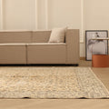 Vintage Isparta Turkish Area Rug 7x10 ft — Beige & Brown Floral (No. 47927)