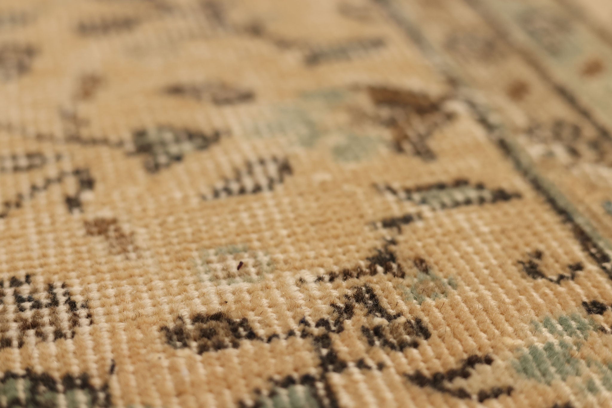 Vintage Isparta Turkish Area Rug 7x10 ft — Beige & Brown Floral (No. 47927)