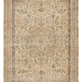 Vintage Isparta Turkish Area Rug 6x9 ft — Beige & Brown Floral (No. 47965)
