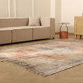 Vintage Isparta Turkish Area Rug 7x10 ft — Pink & Blue Distressed