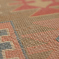 Vintage Niğde Turkish Area Rug 5x7 ft — Beige & Pink Geometric (No. 48003)