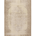 Vintage Manisa Turkish Area Rug 5x9 ft — Beige & Brown Floral (No. 48101)