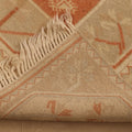 Vintage Muğla Turkish Area Rug 4x7 ft — Beige & Orange Floral