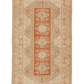 Vintage Muğla Turkish Area Rug 4x7 ft — Beige & Orange Floral