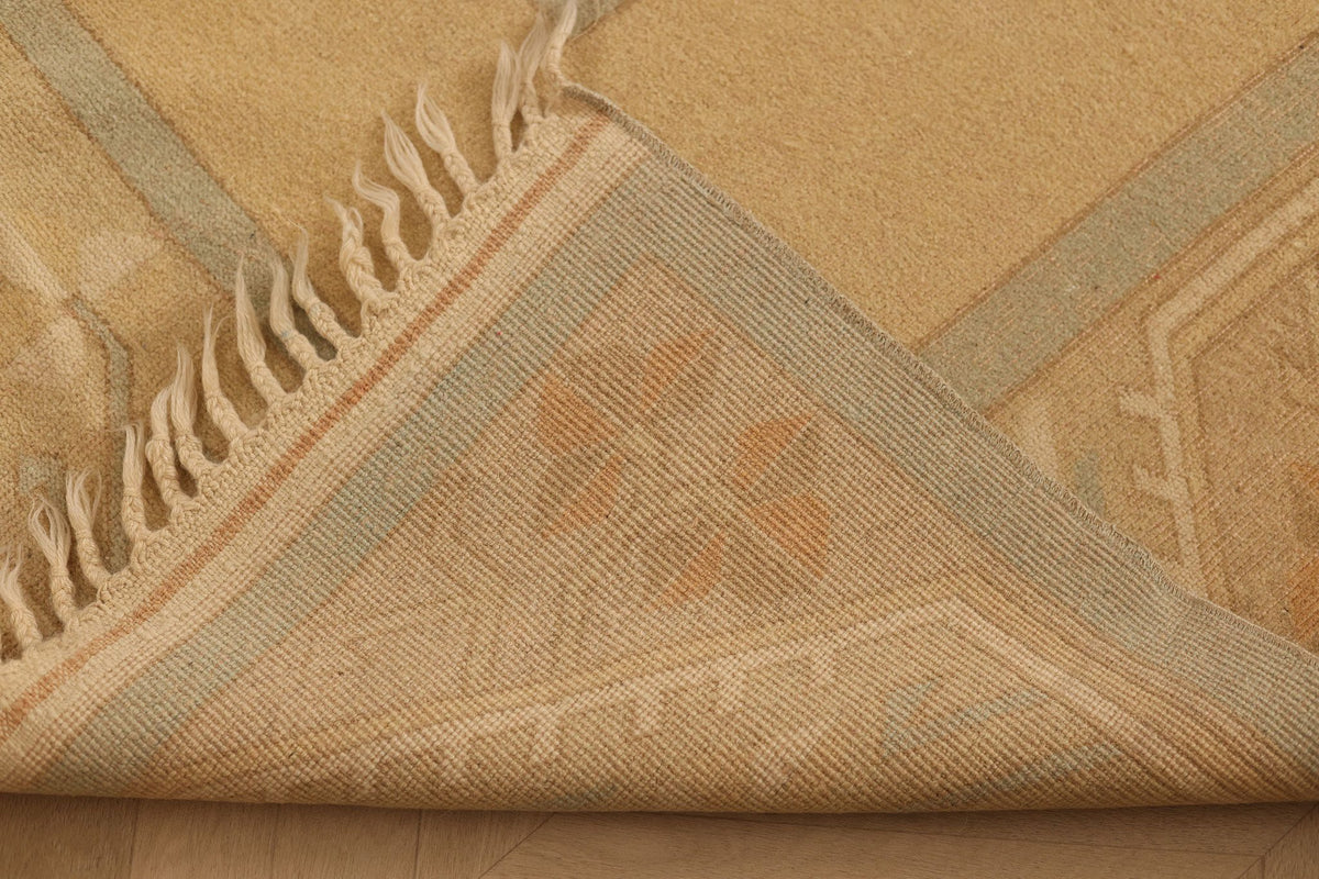 Vintage Muğla Turkish Runner Rug 6x10 ft — Beige & Brown Geometric