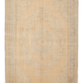 Vintage Manisa Turkish Area Rug 6x9 ft — Beige & Blue Floral