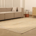Vintage Manisa Turkish Area Rug 6x9 ft — Beige & Blue Floral