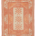 Vintage Muğla Turkish Area Rug 5x7 ft — Orange & Beige Floral