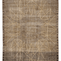 Vintage Isparta Turkish Area Rug 6x9 ft — Brown & Beige Geometric