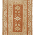 Vintage Muğla Turkish Area Rug 6x10 ft — Brown & Beige Geometric