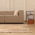 Vintage Manisa Turkish Area Rug 6x10 ft — Brown & Beige Floral