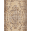 Vintage Isparta Turkish Area Rug 5x10 ft — Beige & Brown Floral (No. 48289)