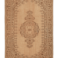 Vintage Manisa Turkish Area Rug 6x9 ft — Beige & Brown Floral