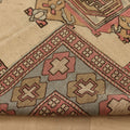 Vintage Niğde Turkish Area Rug 5x7 ft — Beige & Pink Geometric