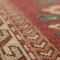 Vintage Balıkesir Turkish Area Rug 4x6 ft — Red & Beige Geometric