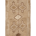 Vintage Kars Turkish Area Rug 4x9 ft — Beige & Brown Geometric