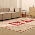 Vintage Muğla Turkish Area Rug 6x8 ft — Red & Pink Geometric