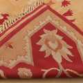 Vintage Uşak Turkish Area Rug 7x11 ft — Beige & Red Floral