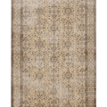 Vintage Isparta Turkish Area Rug 5x9 ft — Beige & Brown Floral