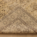 Vintage Isparta Turkish Area Rug 5x9 ft — Beige & Brown Floral