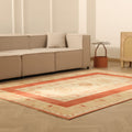Vintage Muğla Turkish Area Rug 6x8 ft — Red & Beige Geometric