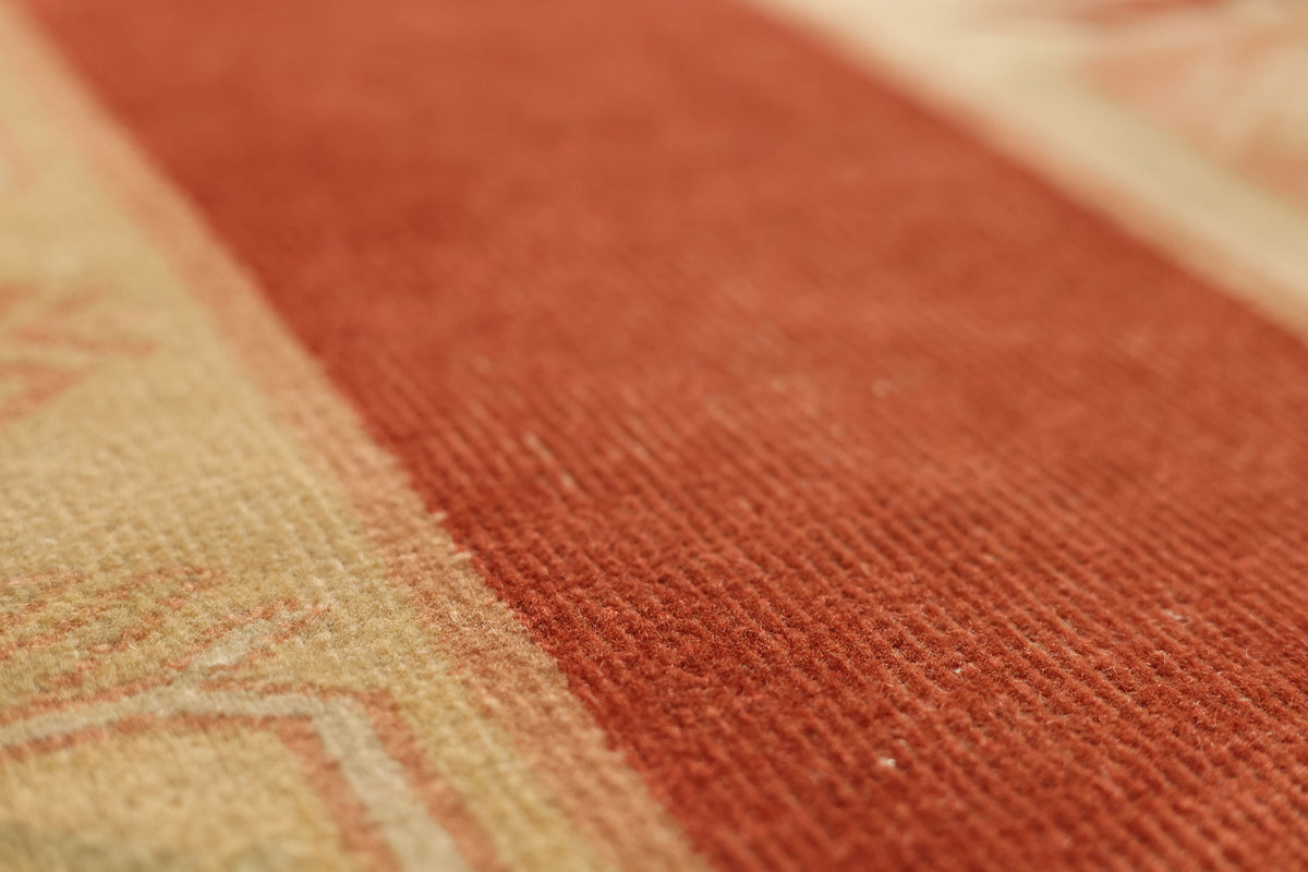 Vintage Muğla Turkish Area Rug 6x8 ft — Red & Beige Geometric