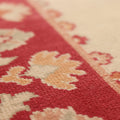 Vintage Uşak Turkish Area Rug 4x7 ft — Beige & Red Floral