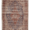 Vintage Isparta Turkish Area Rug 8x12 ft — Blue & Red Distressed