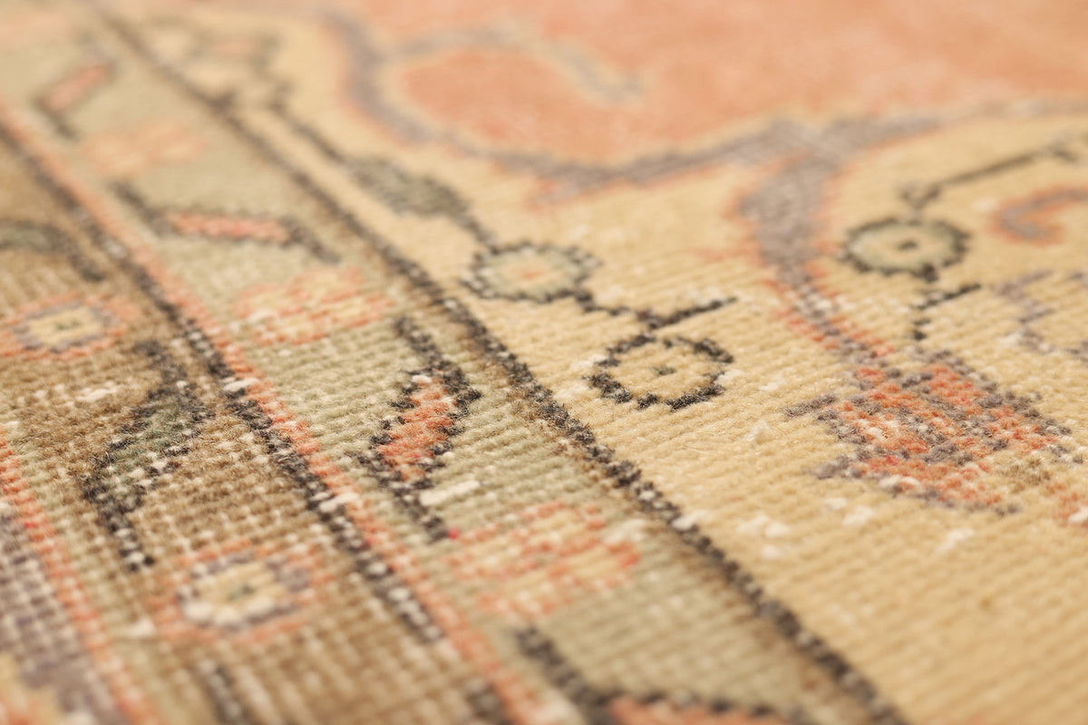 Vintage Isparta Turkish Area Rug 6x10 ft — Orange & Gray Floral