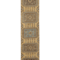 Vintage Konya Turkish Runner Rug 2x10 ft — Beige & Brown Floral