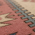 Vintage Nevşehir Turkish Area Rug 4x6 ft — Beige & Pink Geometric