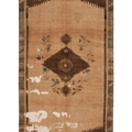 Vintage Van Turkish Area Rug 6x13 ft — Beige & Brown Distressed