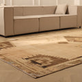Vintage Van Turkish Area Rug 6x13 ft — Beige & Brown Distressed