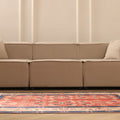 Vintage Uşak Turkish Area Rug 4x6 ft — Red & Blue Floral
