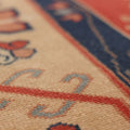 Vintage Uşak Turkish Area Rug 4x6 ft — Red & Blue Floral