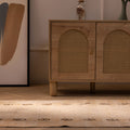 Vintage beige and white geometric wool-cotton runner rug, 2.8 x 10 ft, handmade in Isparta, Turkey.