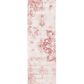 Vintage 2.2x9.3 ft handmade Turkish runner rug in red and white with bohemian floral patterns and a low-pile wool-cotton blend.