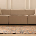 Vintage Manisa Turkish Runner Rug 4x7 ft — Orange & Blue Floral