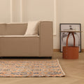 Vintage Manisa Turkish Runner Rug 4x7 ft — Orange & Blue Floral