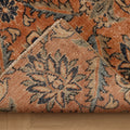 Vintage Manisa Turkish Runner Rug 4x7 ft — Orange & Blue Floral